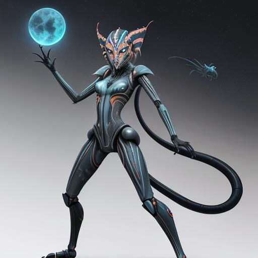 Ahsoka as Xenomorph in Anime Style