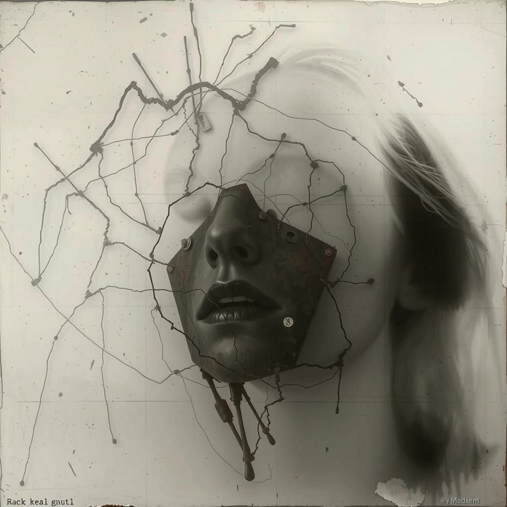 Surreal Portrait of Obscure Woman in Vintage Style