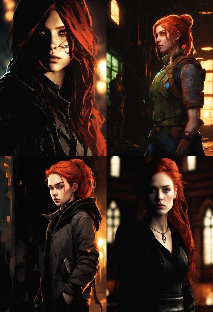 Clary Fray Character Portrait in Fantasy Art Style