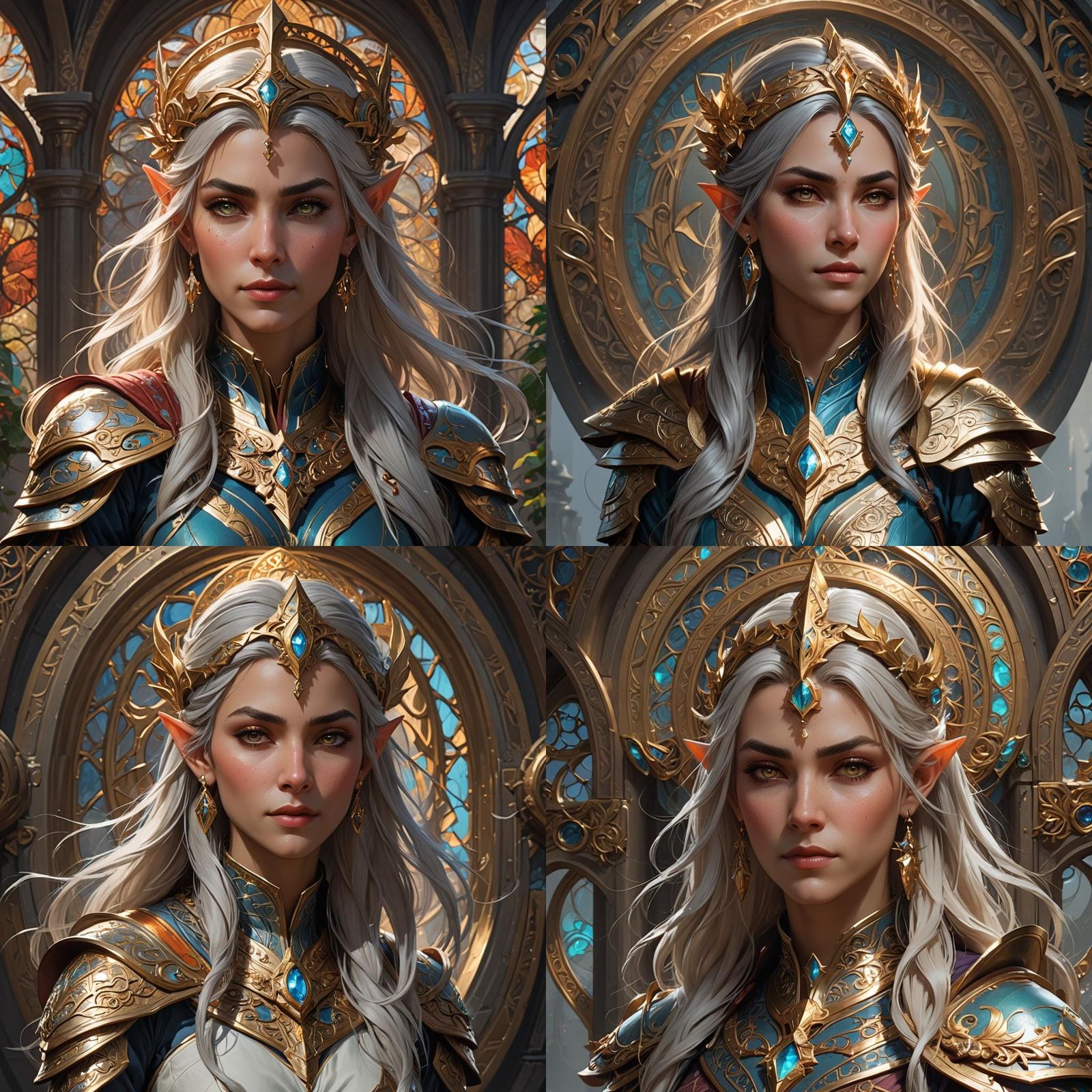 Eladrin Cleric Portrait in Hyperdetailed Digital Art