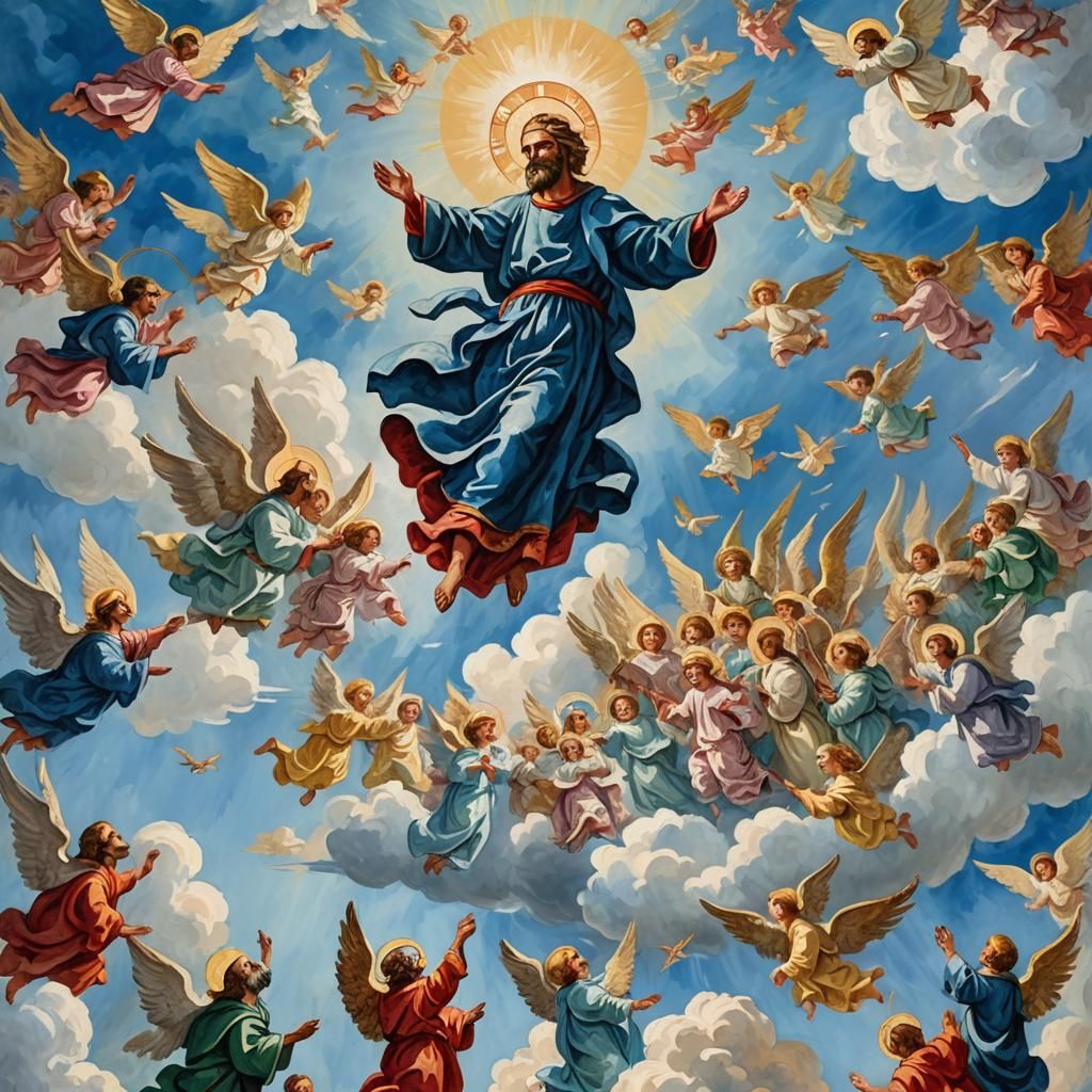 Saint Peter's Ascension in Gouache Style