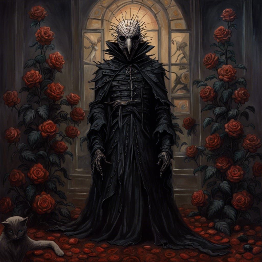 Raven as Victorian Pinhead Cenobite with Roses