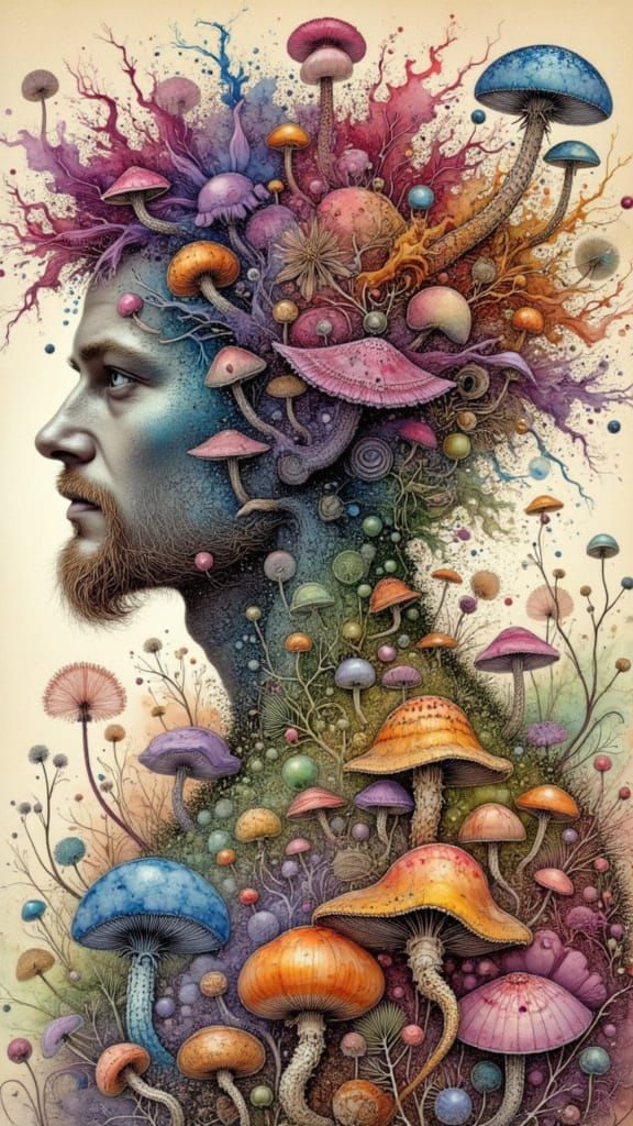 Surreal Fungal Landscape Inspired by Morski and Callebaut