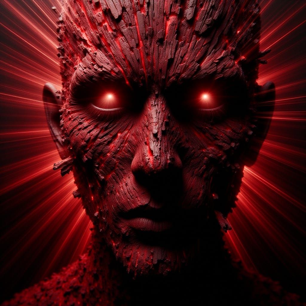 Expressionist Rage in Vivid Crimson and Black