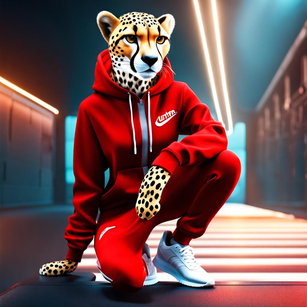 Sophisticated Anthropomorphic Cheetah in Ultra High Definiti...