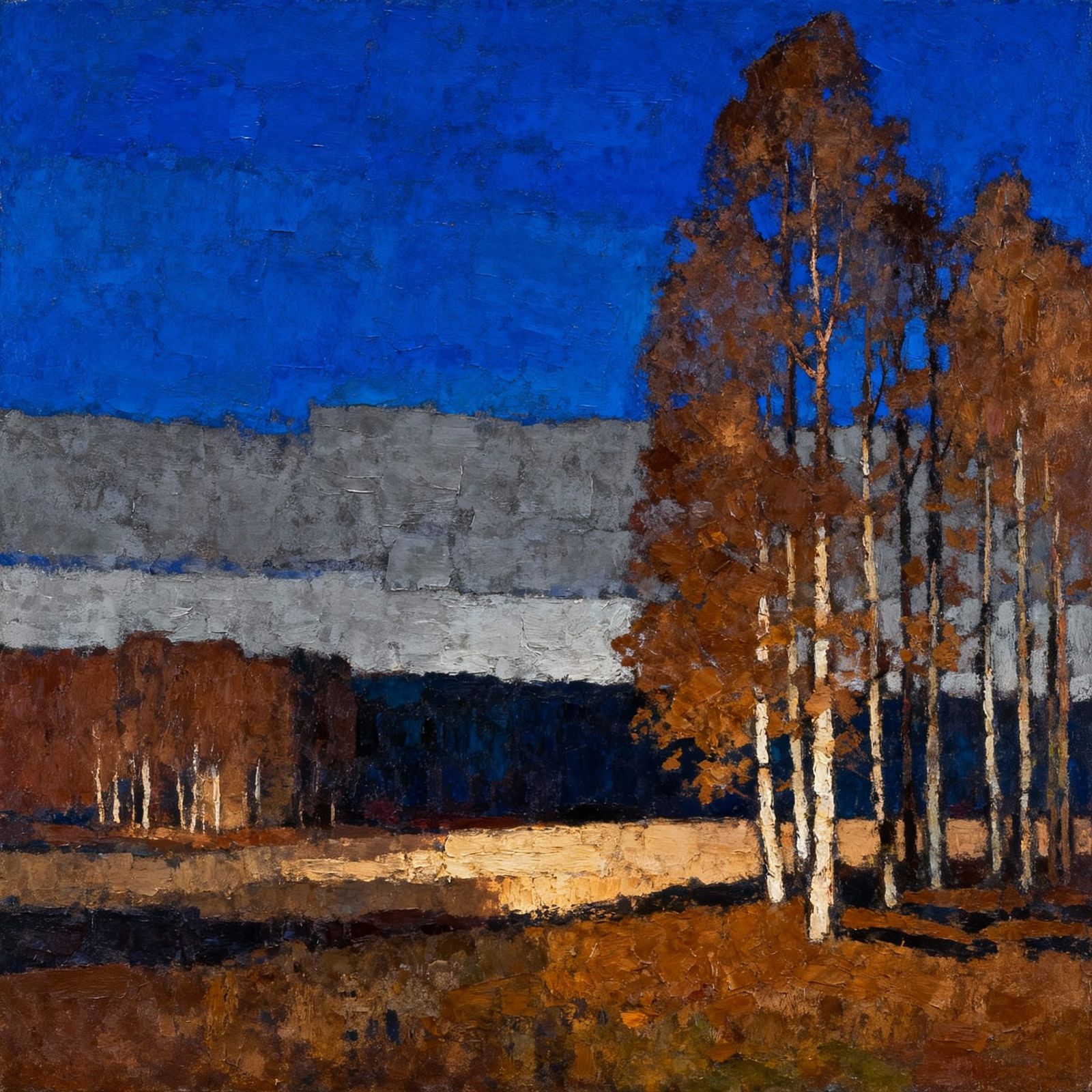 Abstract November Landscape as Expressionist Painting