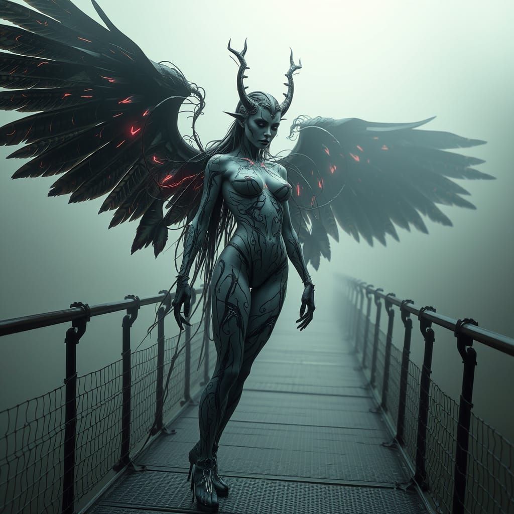 Cyber Gothic Goddess Emerges from the Shadows