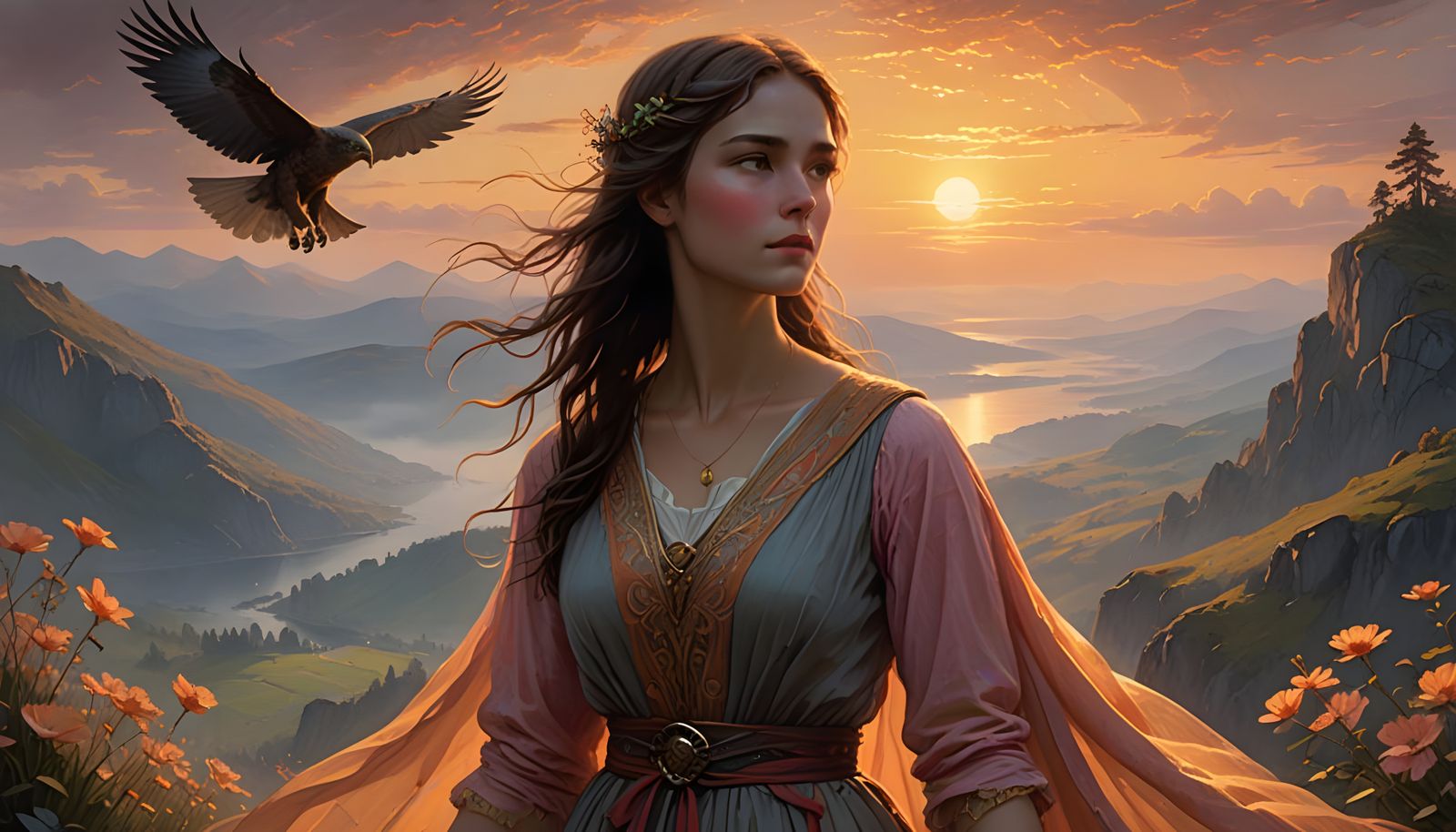 Ethereal Goddess Rises with the Dawn