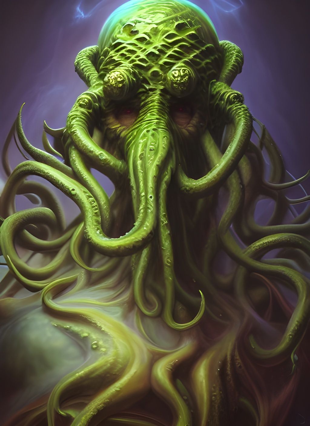 Cthulhu Woman: Hyperdetailed Baroque Concept Art