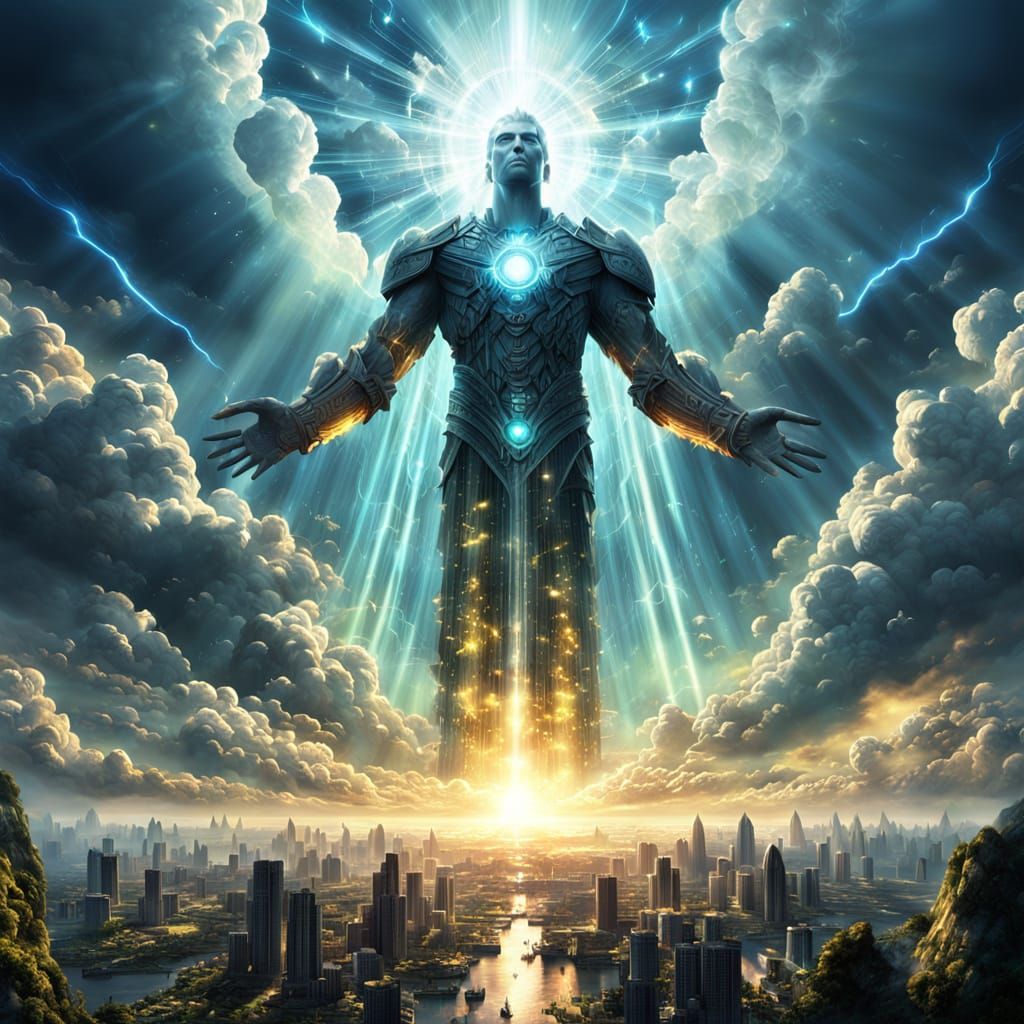 Angelic Ascension from Heavenly Sky: Digital Matte Painting