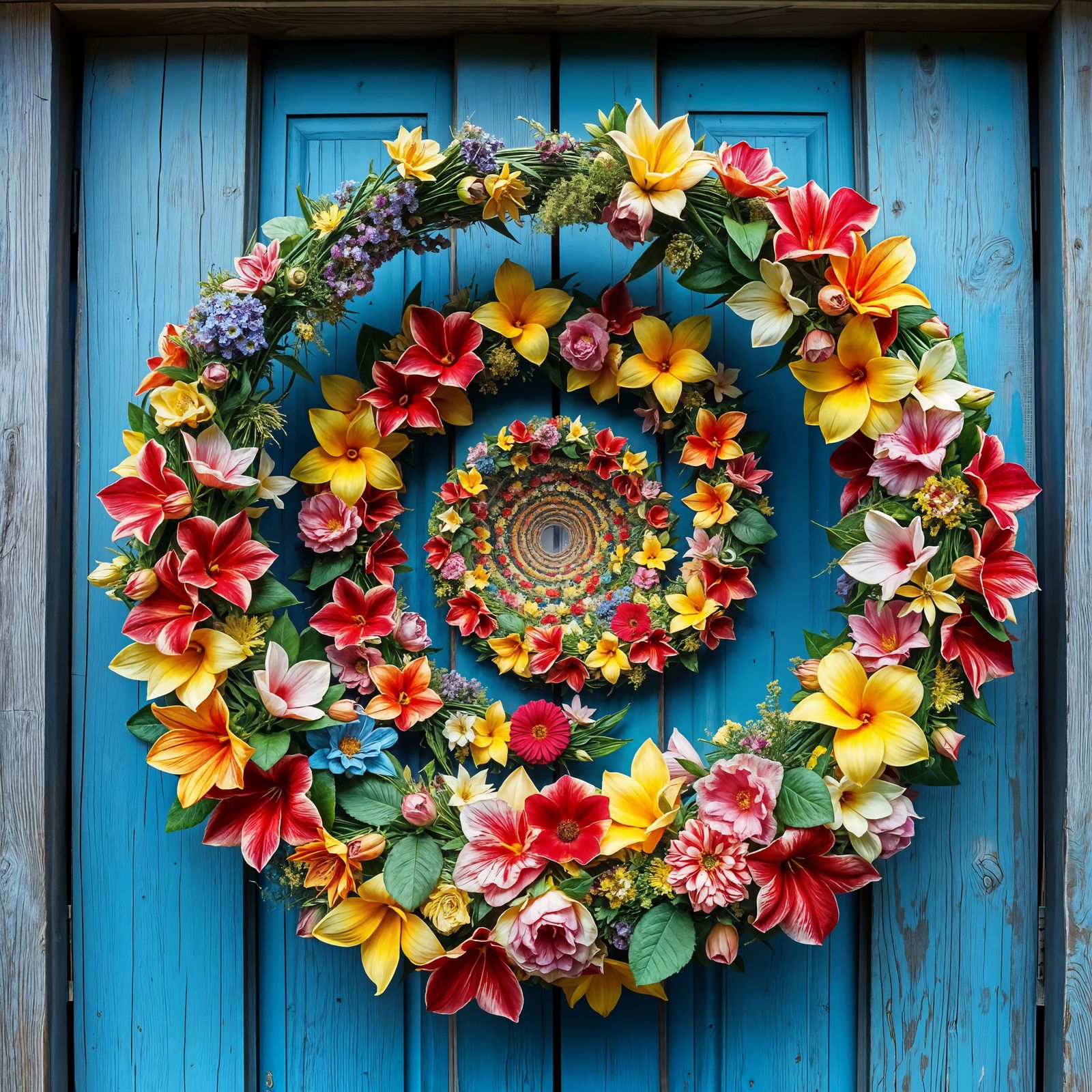 Vibrant Macro Wreath Creates a Surreal Endless Tunnel