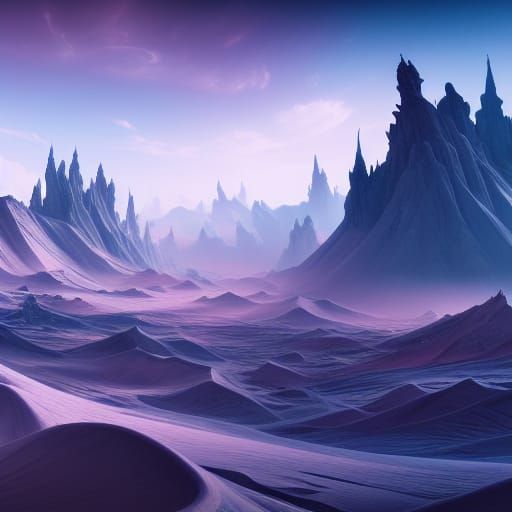 Bright White Desert Landscape Concept Art
