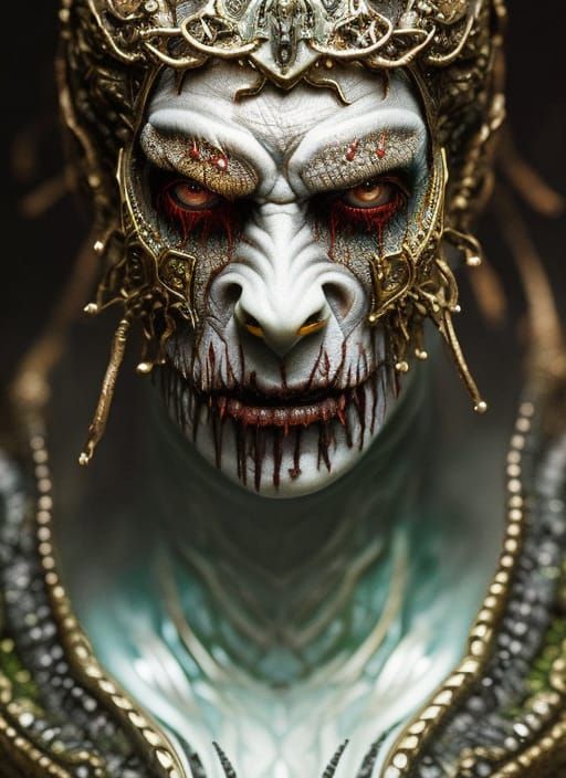 Detailed Horror Portrait of an Orc in Fantasy Art Style