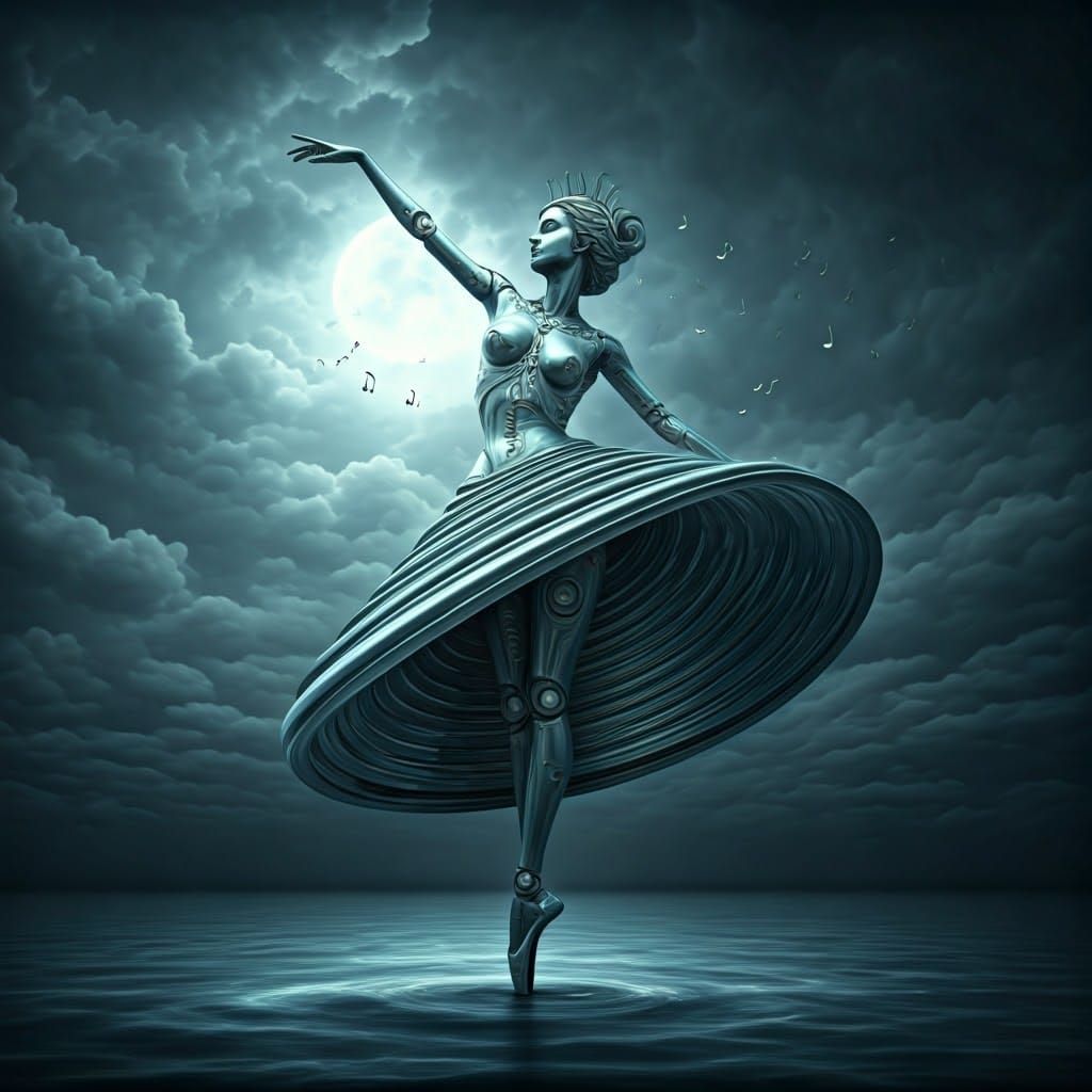 Kaliope Muse Sculpture in Futuristic Style