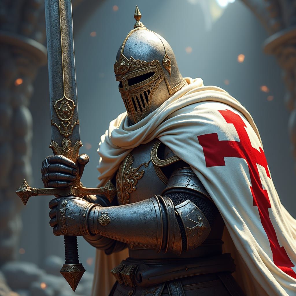 Heroic Knight in Ornate Armor