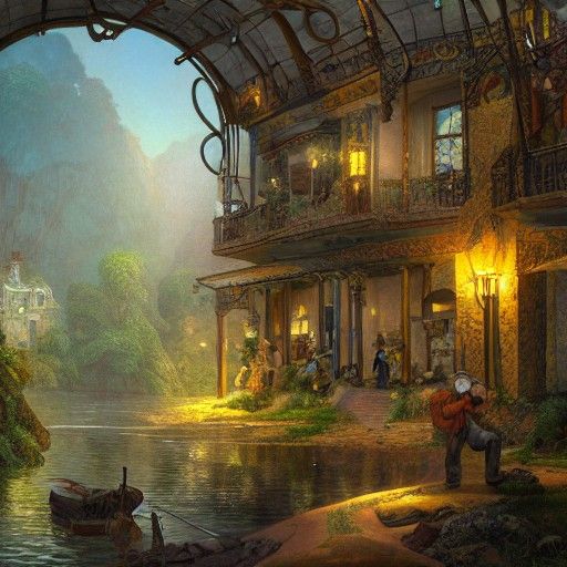 Gold Mine in Art Nouveau Rococo Style