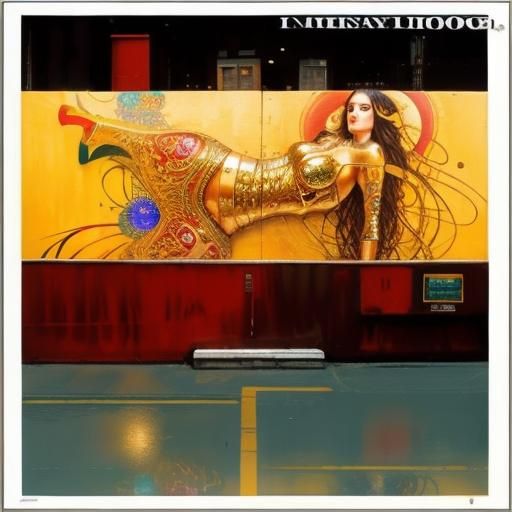 Graffiti Art in Klimt Style with Gold Accents