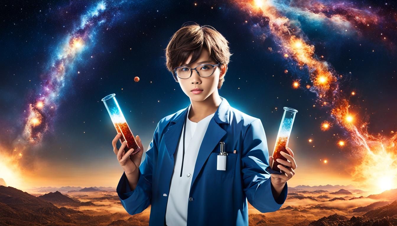 Scientist with Exploding Test Tubes in Digital Art