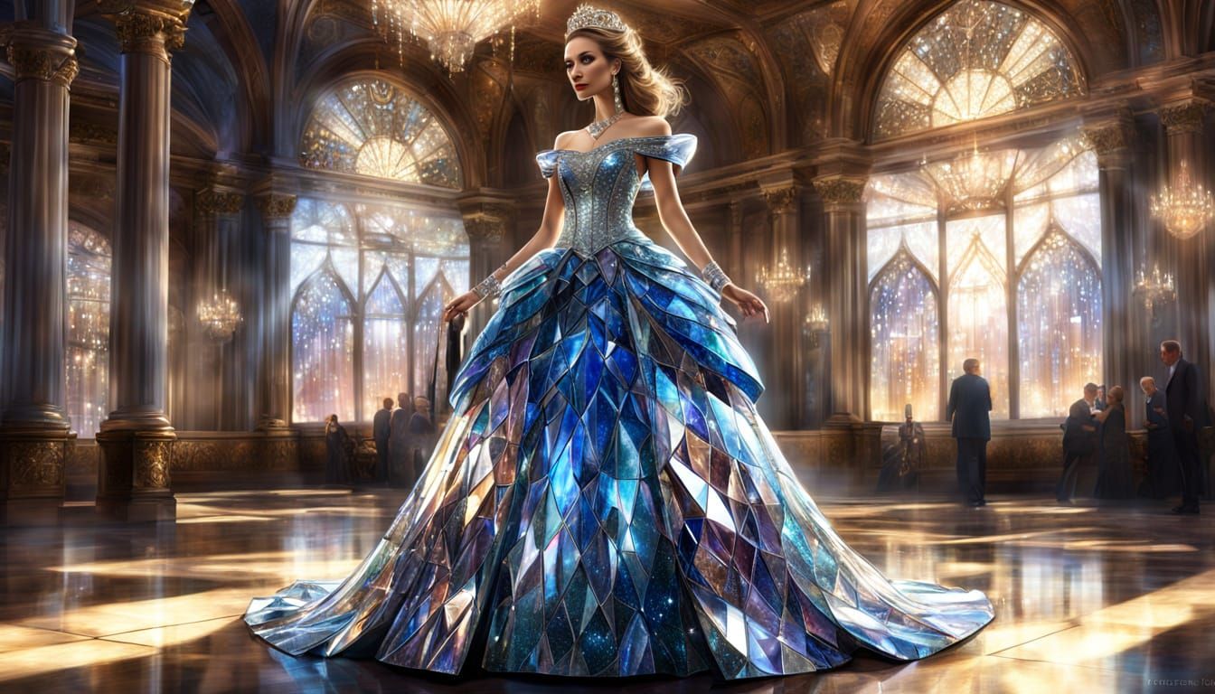 Princess in a Dazzling Glass Gown