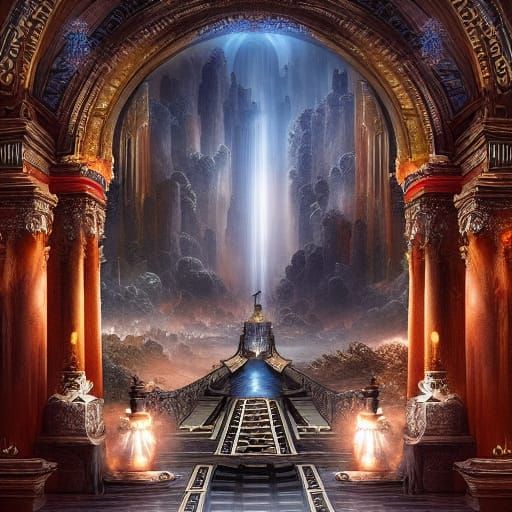 Epic Gates of Heaven Digital Matte Painting