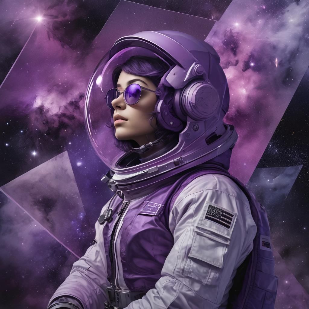Astronaut in Purple Nebula Dreamscape