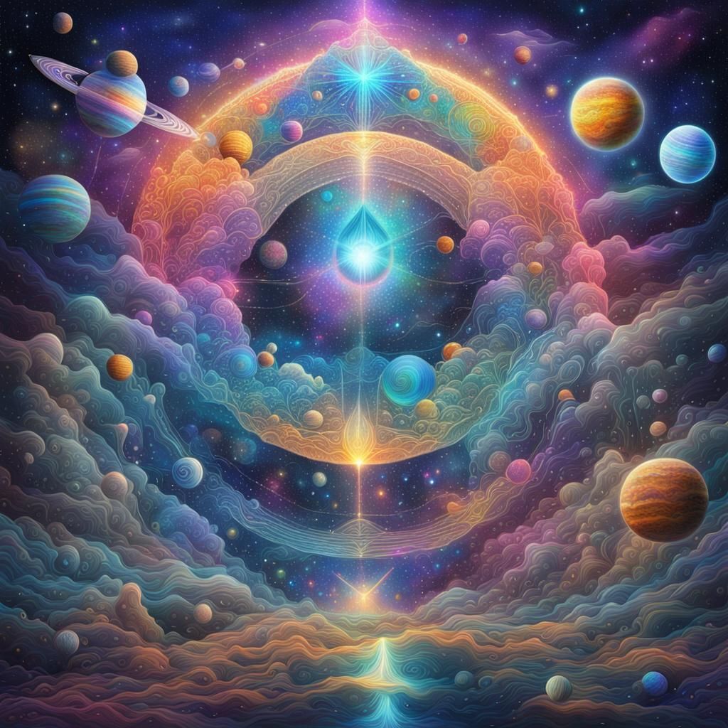 Cosmic Pencil: A Holographic Astral Illustration