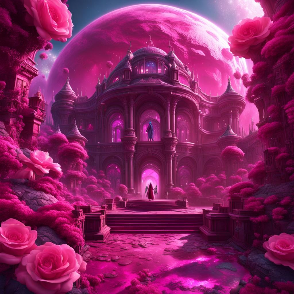 Magenta Rose in a Fantastical Galaxy