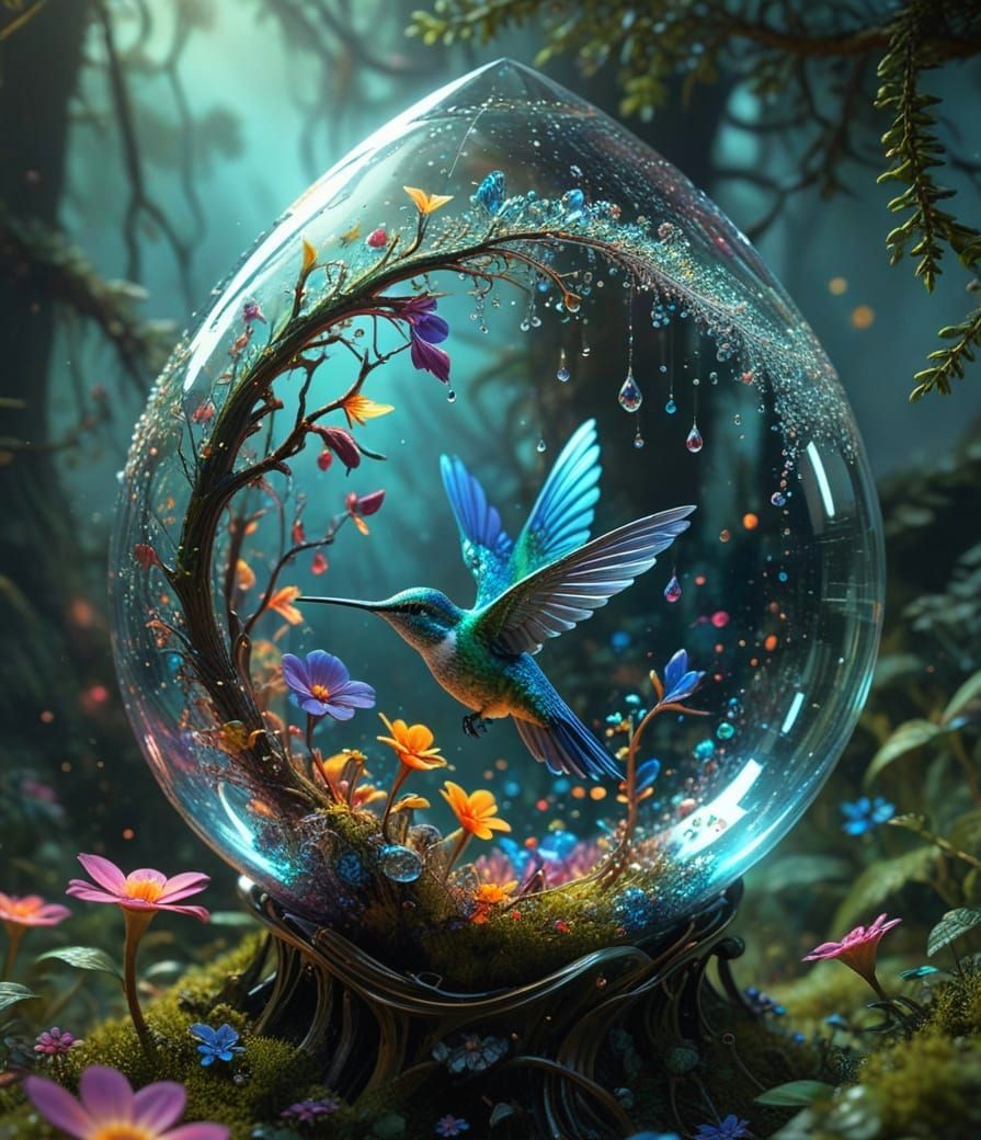 Fairytale Jungle Inside a Dewdrop