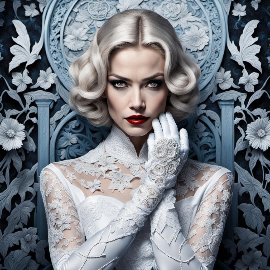 Emma Frost Portrait in 3D Anime Style