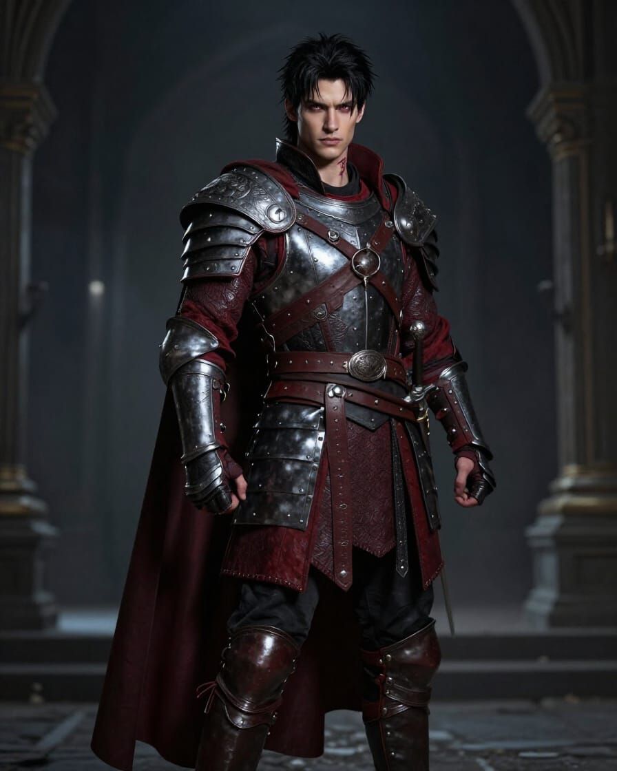 Charismatic Fallen Prince in Dark Fantasy Armor