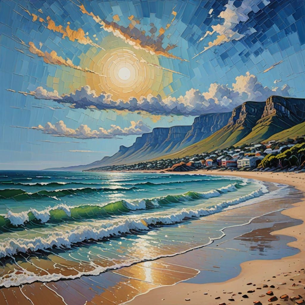 Vibrant Table Mountain Beachscape