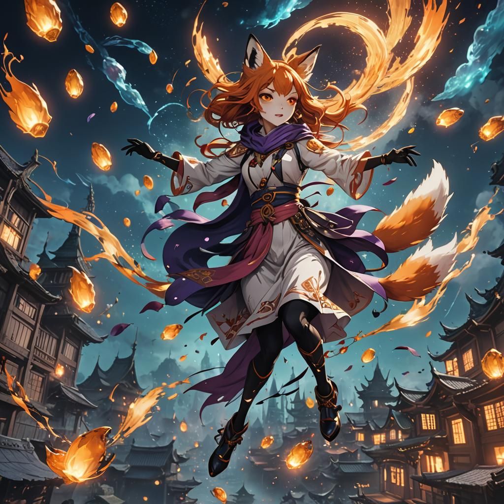 Dark Anime Fox Girl with Psychic Powers