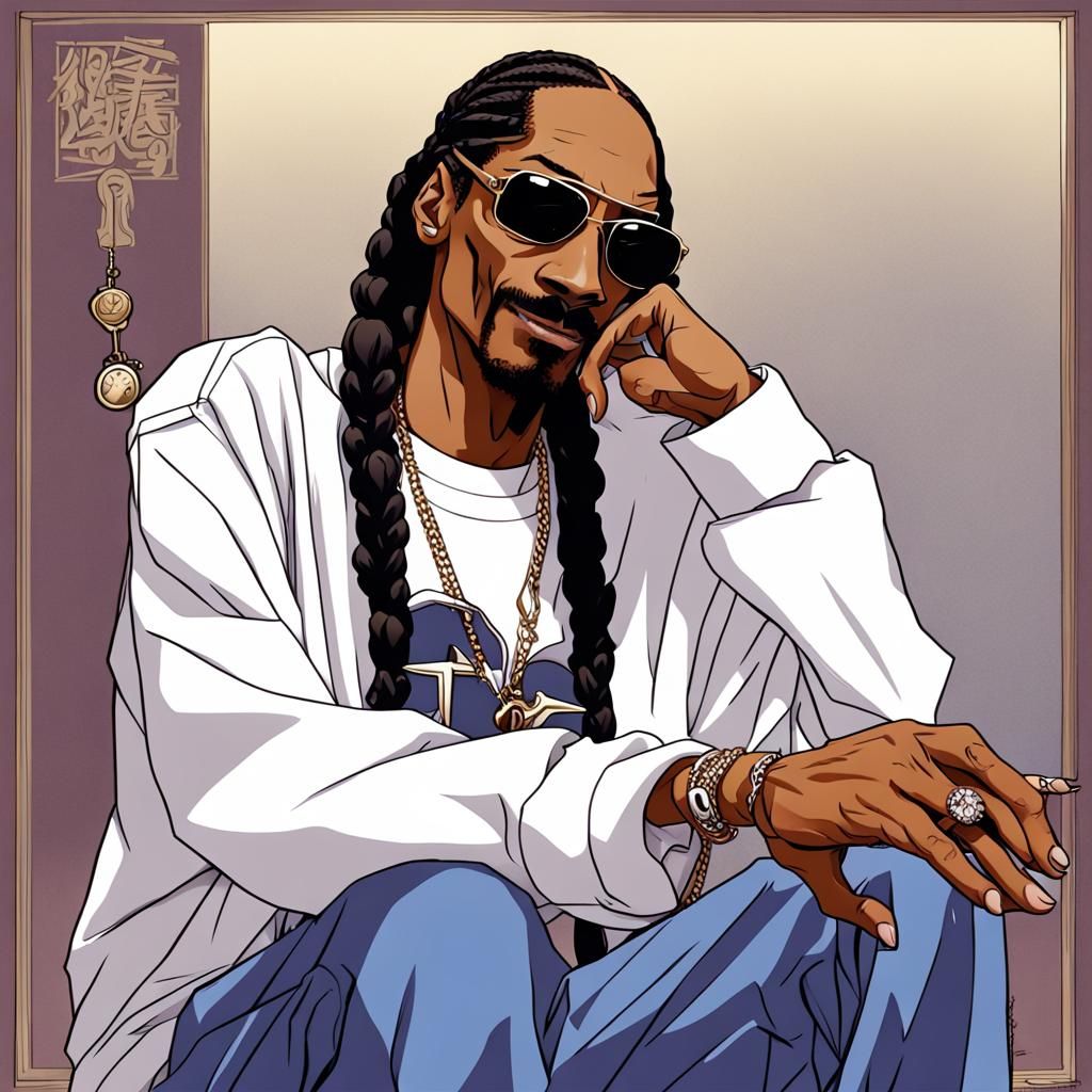 Snoop Dogg in Anime Key Visual Style