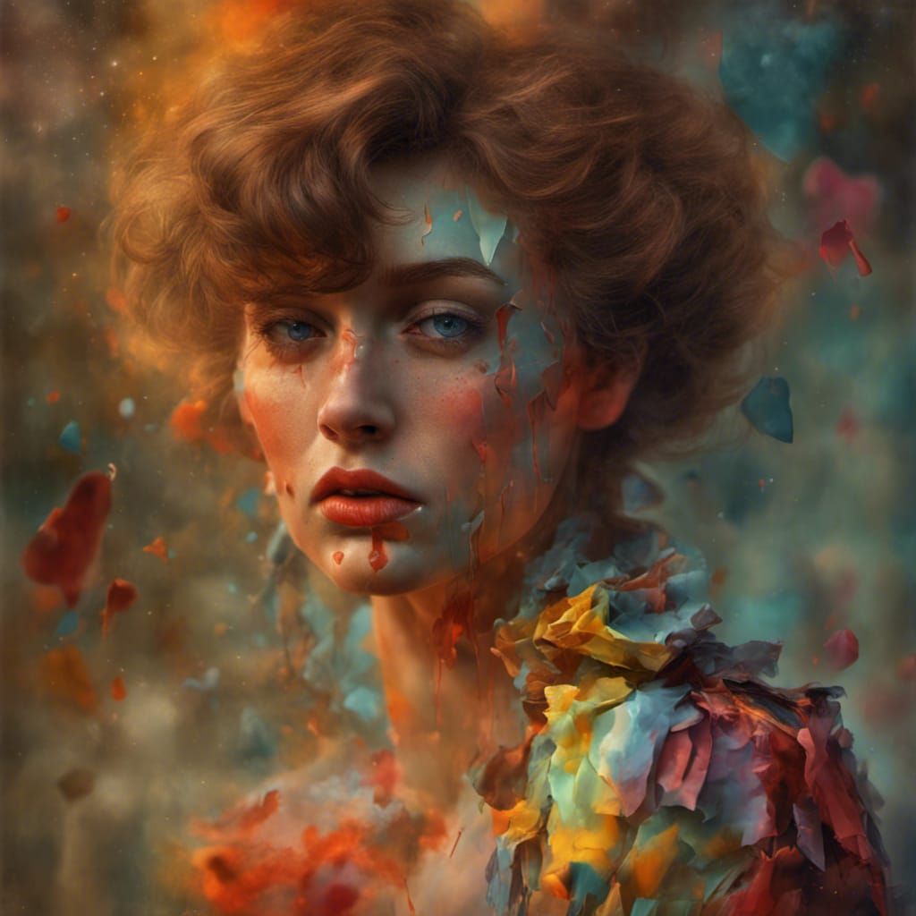 Beauty with a broken heart, stormy emotions