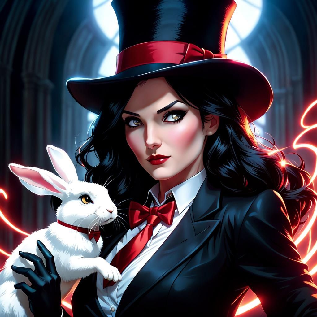 Zatanna Zatara's Magical Rabbit Trick in Anime Realism