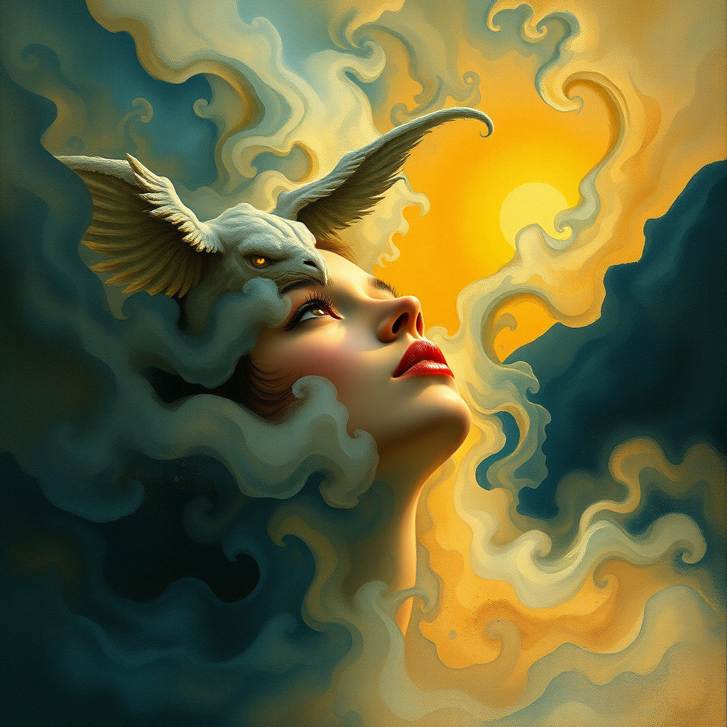 Woman in Ethereal Mist: A Dark Fantasy Dreamscape