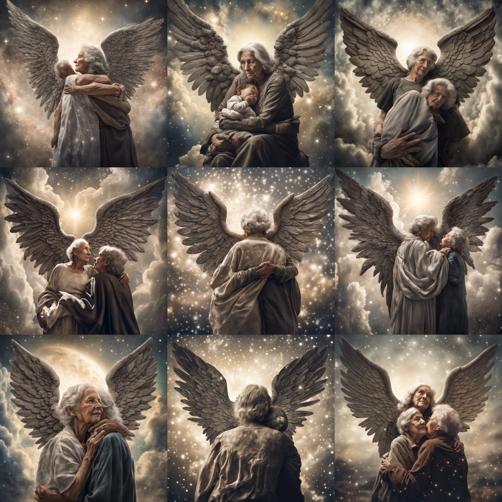 Angel Guiding Soul Through Universe: Hyperrealistic Image