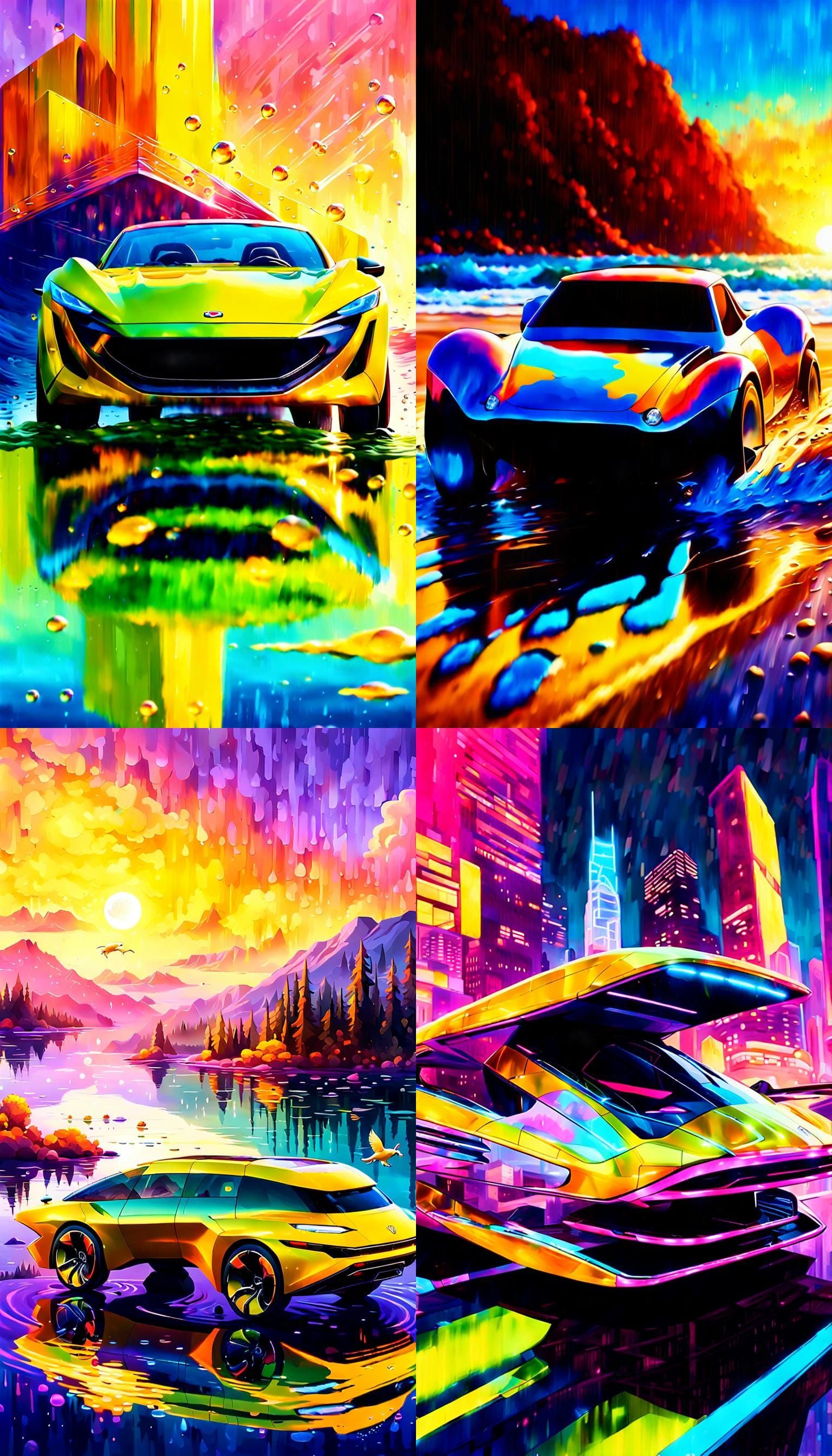 Yellow Amphibian Supercar Concept Art