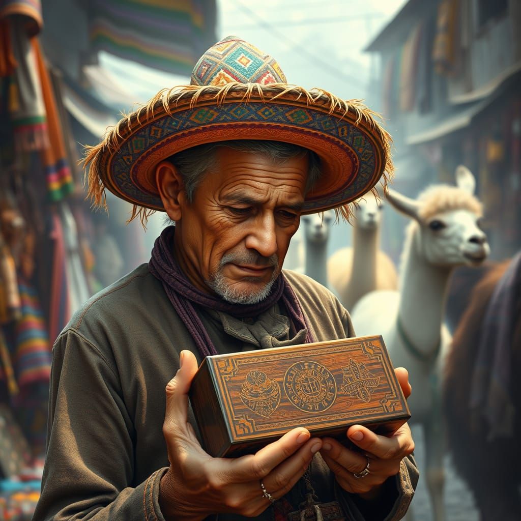 South American Gentleman Unlocks Secrets in Bustling Bazaar