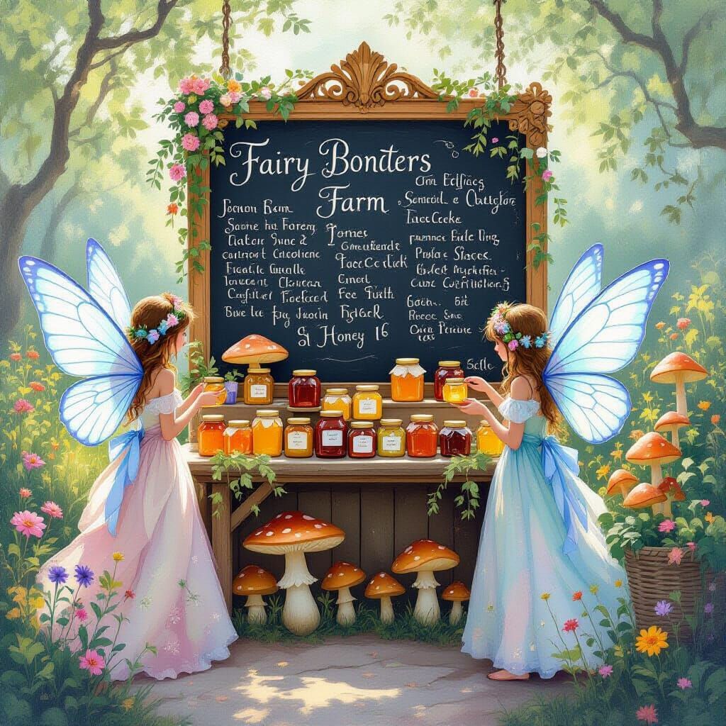 Fairy Farm Stand in Impressionistic Style