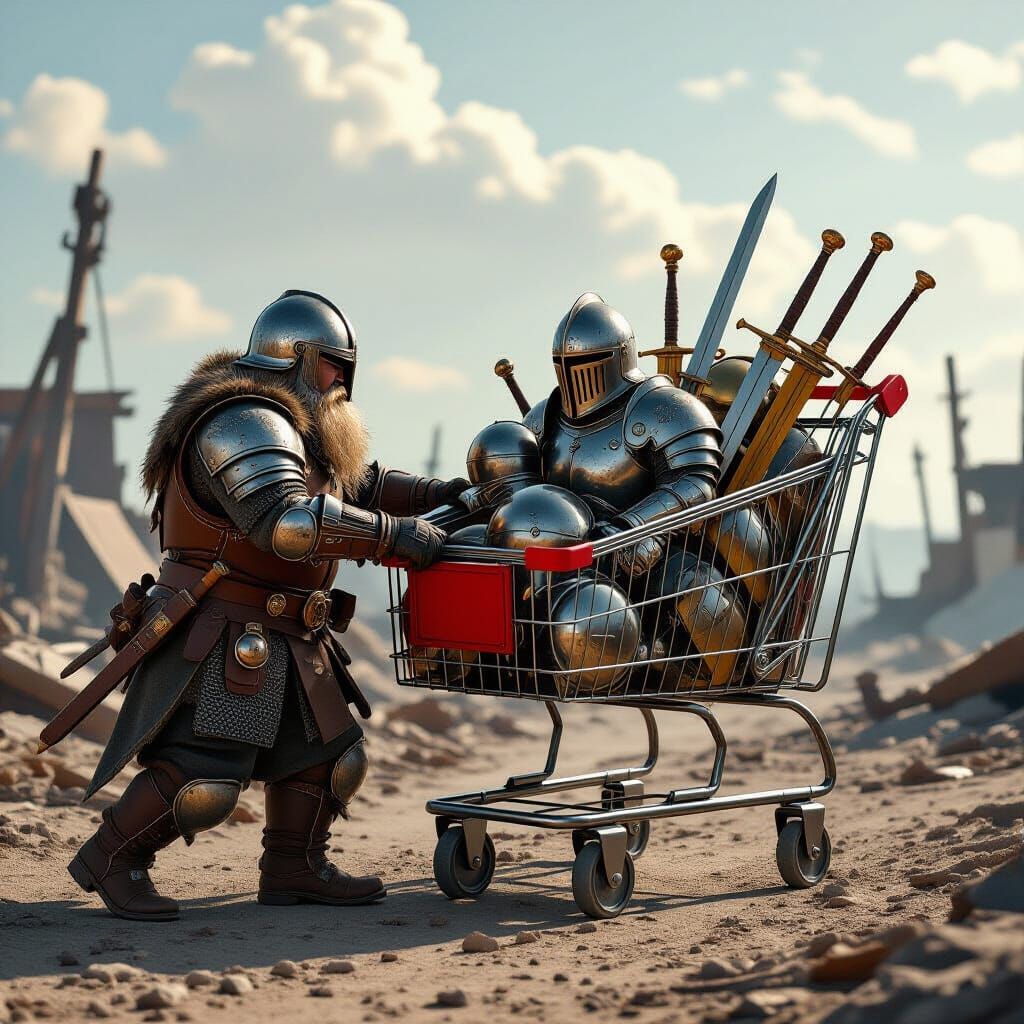 Dwarf Scavenging Battlefield Treasures