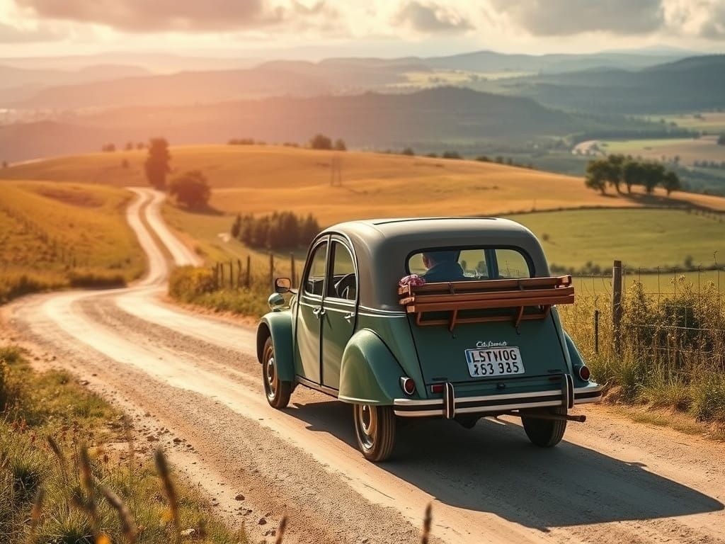 Vibrant French Countryside Drive in a Citroen 2cv