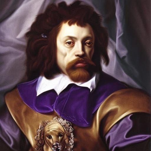 Gothic Lion Portrait in Style of Van Dyck