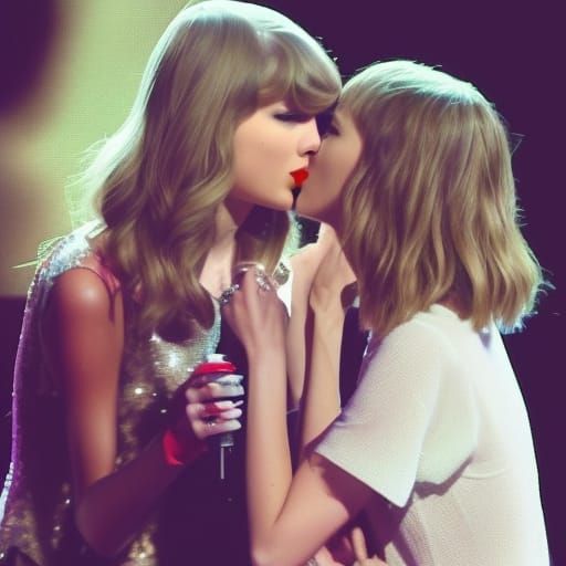 Romantic Kiss Between Two Women