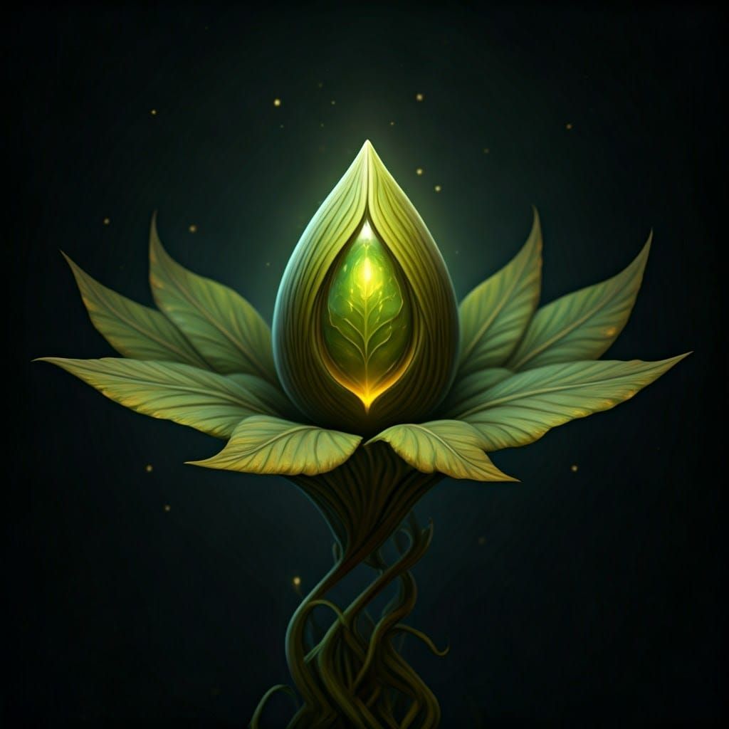 Pearly Green Seed of Remembrance: Digital Art