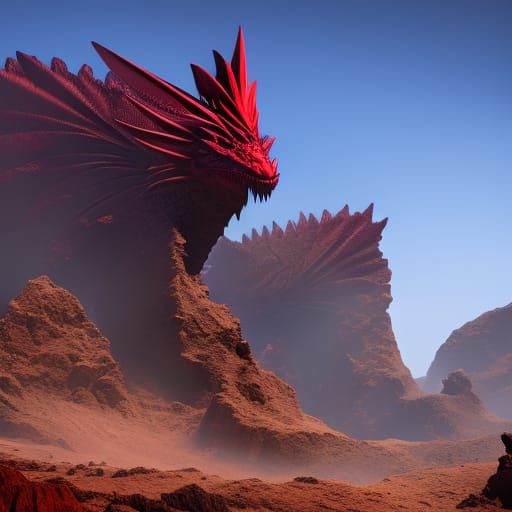 Fiery Red Dragon with Violet Flames