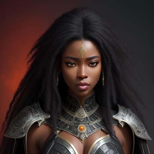 African Female Rouge in Hyperrealistic Style