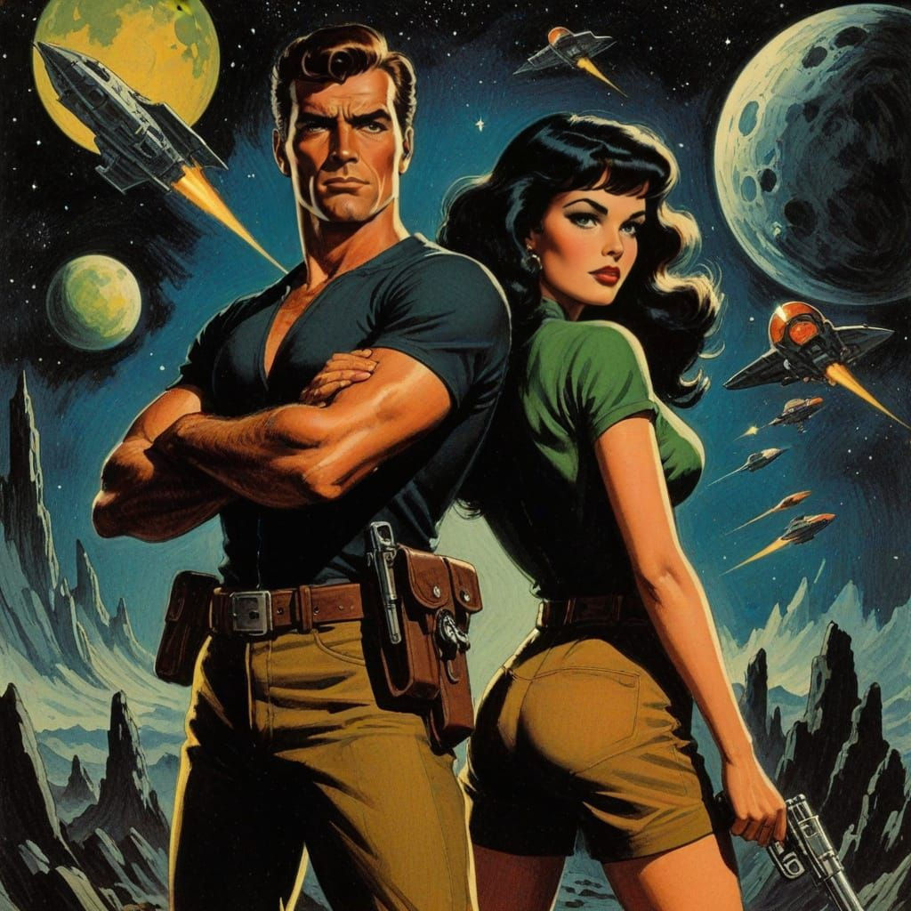 Flash Gordon & Dale Arden Pulp Art