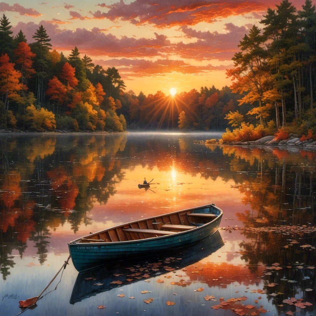 Glorious Sunrise Over Walden Pond