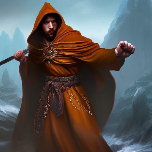 Monk with Fists of Flurry, Fantasy Concept Art